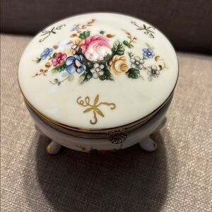 Styled by MELE Floral Porcelain Trinket/ Jewelry Box